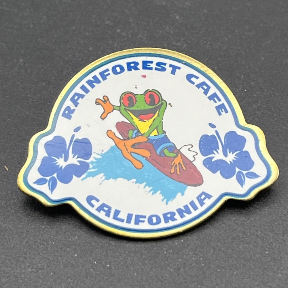 Rainforest Cafe Cha Cha Tree Frog Surfing California Lapel Hat Pin